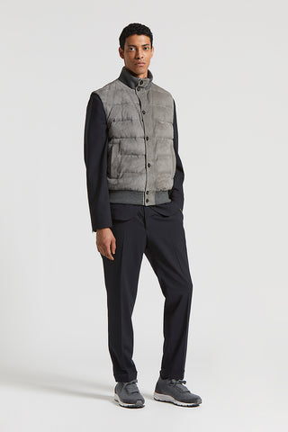 Gilet in suede bimaterico