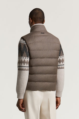 Gilet in piuma in flanella di pura lana