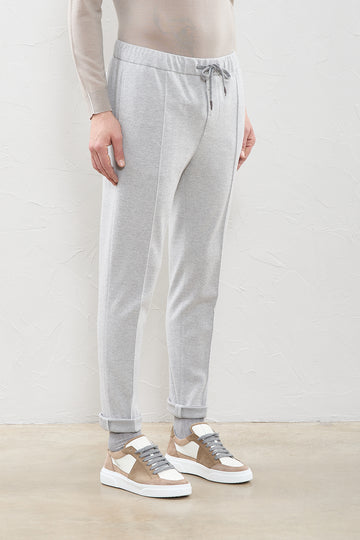 Cotton and wool jersey joggers  