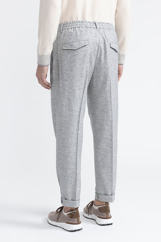 Wool, silk and cashmere tweed jogger trousers  