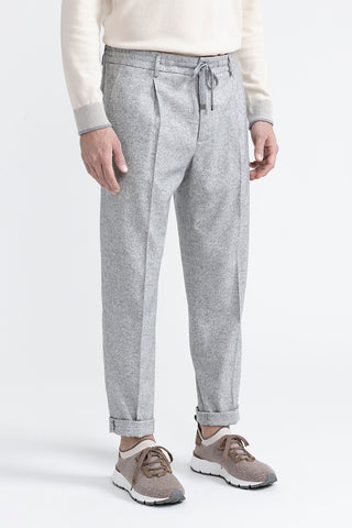 Wool, silk and cashmere tweed jogger trousers  