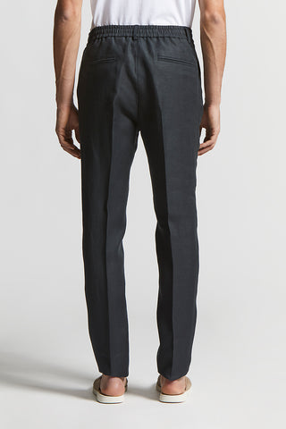 Pure linen gabardine jogger trousers