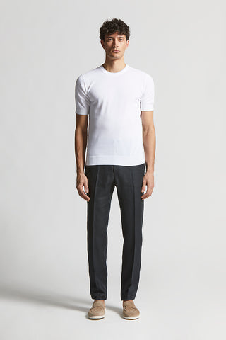 Pure linen gabardine jogger trousers