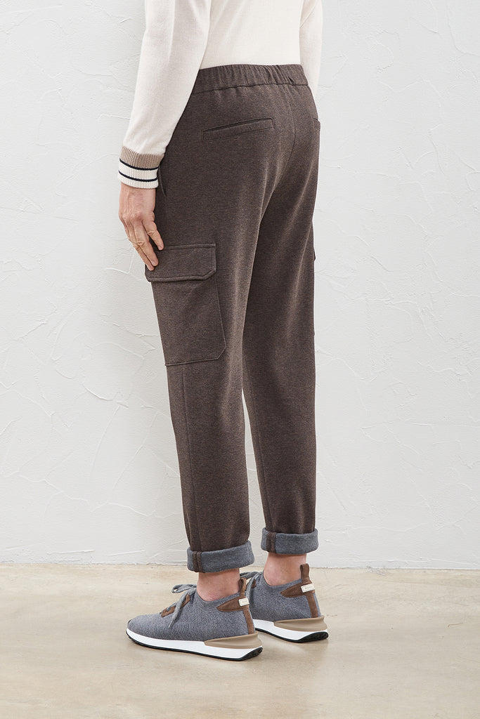 Brushed cotton jersey joggers with pockets  