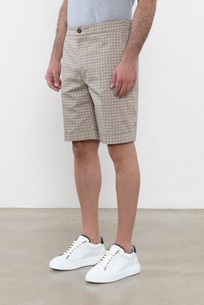 Printed poplin Bermuda shorts  