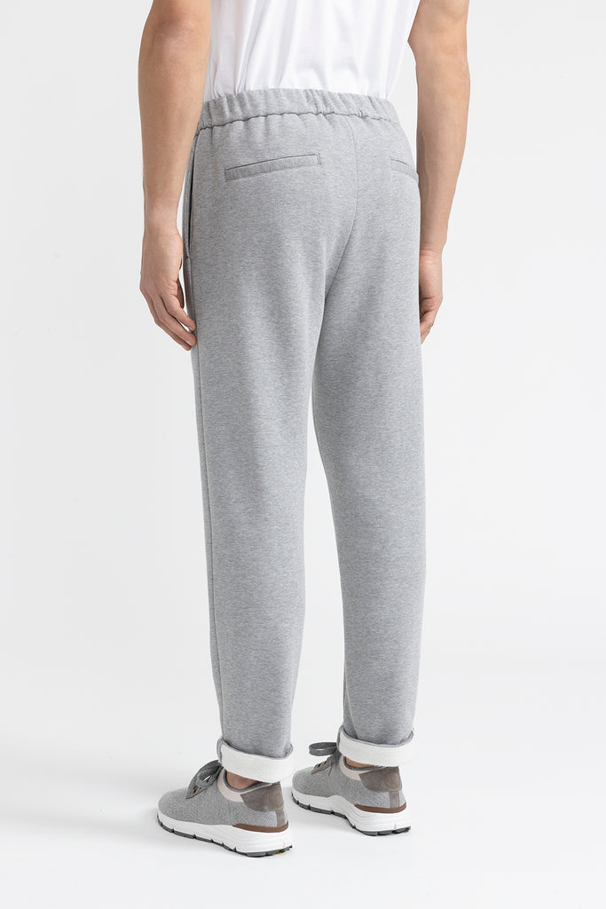 Brushed melange cotton fleece joggers  