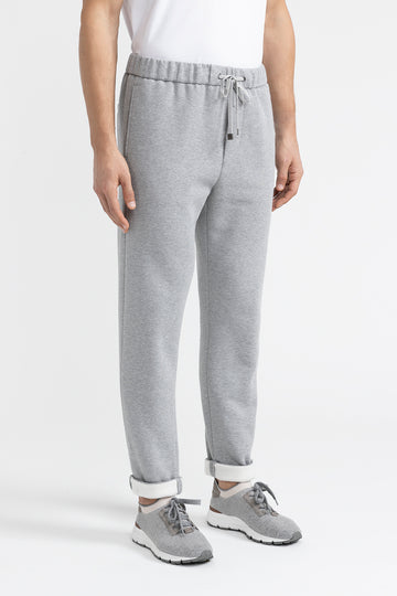 Brushed melange cotton fleece joggers  