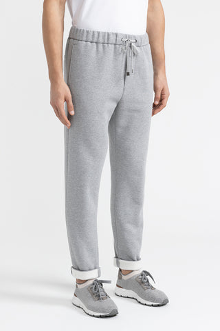 Brushed melange cotton fleece joggers  