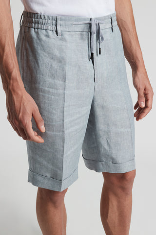 Ermenegildo Zegna linen chevron Bermuda shorts