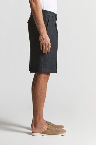 Pure linen gabardine Bermuda shorts