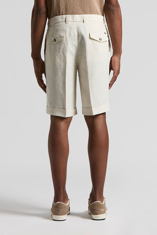 Pure linen Bermuda shorts