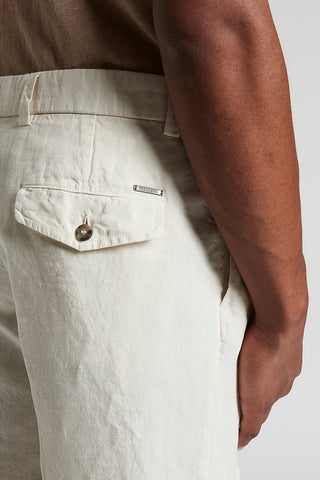 Pure linen Bermuda shorts