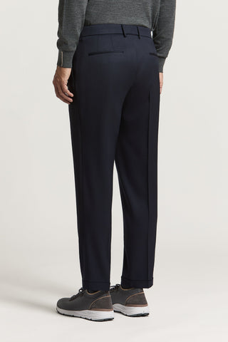 Pantalone in gabardina tecnica di pura lana