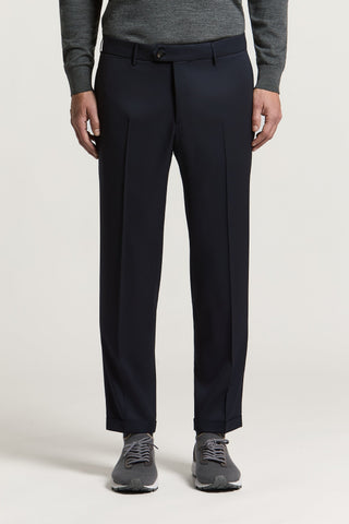 Pantalone in gabardina tecnica di pura lana