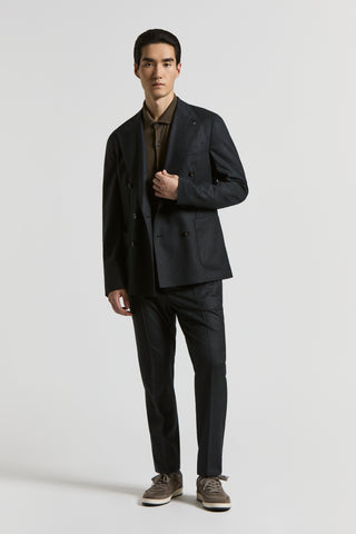 Blazer doppiopetto in flanella di lana
