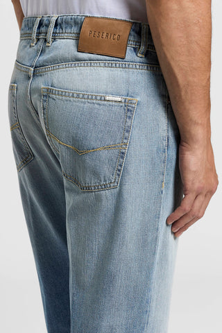 Pure cotton straight-leg jeans