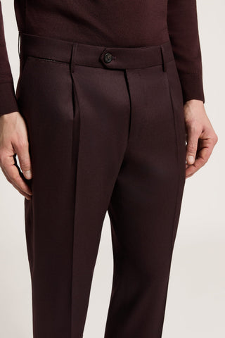 Pantalone in gabardina di pura lana