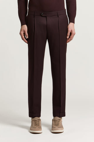 Pantalone in gabardina di pura lana