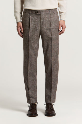 Pantalone in flanella di seta, lana e cashmere