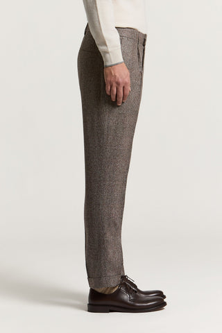 Pantalone in flanella di seta, lana e cashmere