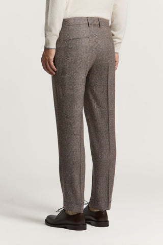Pantalone in flanella di seta, lana e cashmere