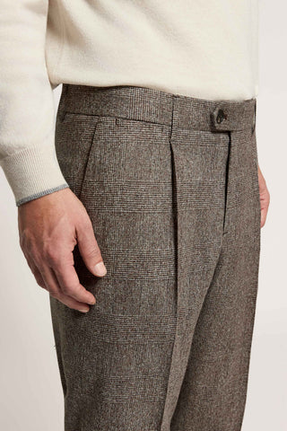 Pantalone in flanella di seta, lana e cashmere