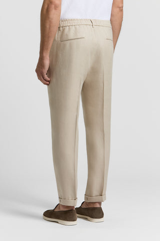 Pure linen jogger trousers