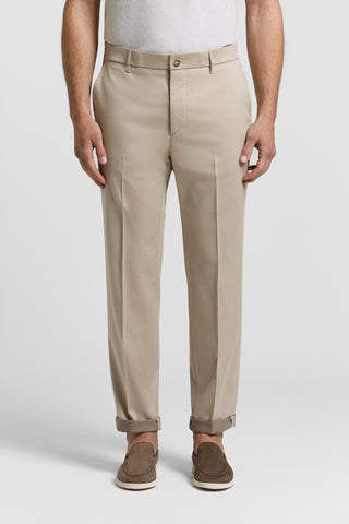 Pantalone jogger in twill di cotone e lana