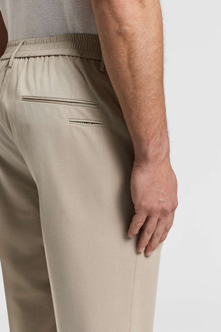 Pantalone jogger in twill di cotone e lana