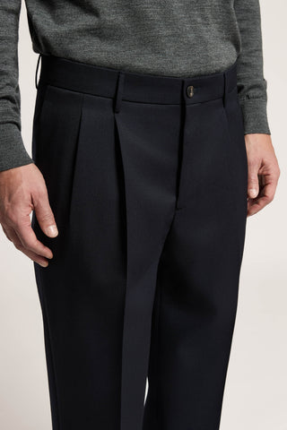 Pantalone in gabardina di pura lana