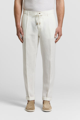 Lightweight linen canvas jogger trousers