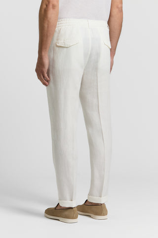 Lightweight linen canvas jogger trousers