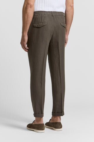 Lightweight linen canvas jogger trousers