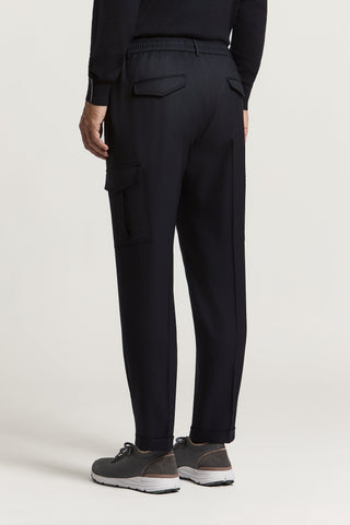 Pantalone chino in gabardina di pura lana
