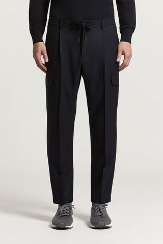 Pantalone chino in gabardina di pura lana