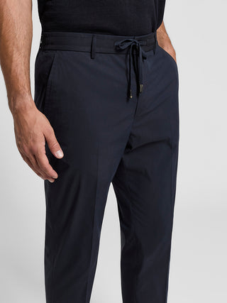 Cotton-blend poplin jogger trousers