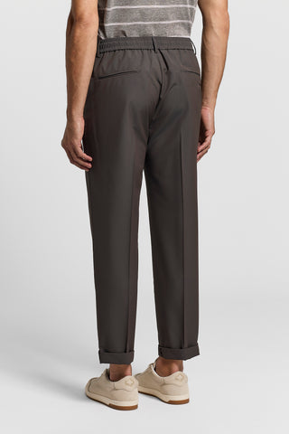 Lightweight wool fabric jogger trousers