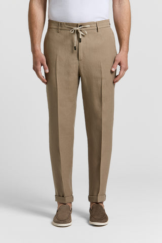 Pantalone jogger in puro lino