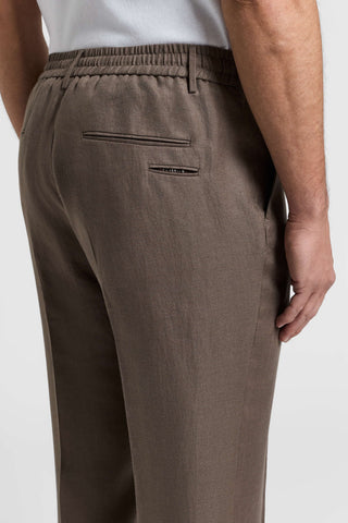 Pantaloni in gabardina in puro lino