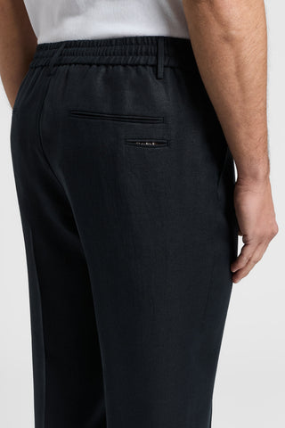 Pantaloni in gabardina in puro lino