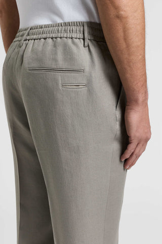 Pantaloni in gabardina in puro lino