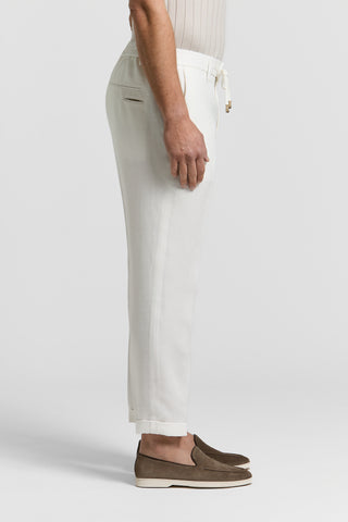 Pantaloni in gabardina in puro lino