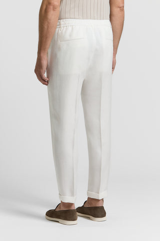 Pure linen gabardine trousers