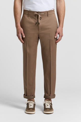 Pantalone joggerin twill di cotone e lana