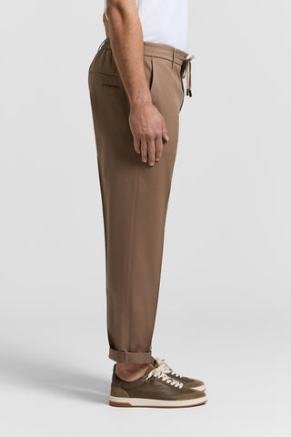 Pantalone joggerin twill di cotone e lana