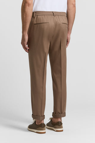 Cotton and wool twill jogger trousers