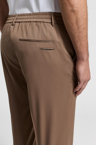 Pantalone joggerin twill di cotone e lana