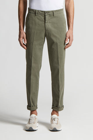 Stretch cotton gabardine chino trousers