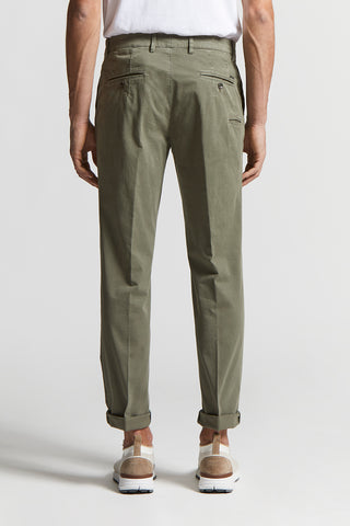 Stretch cotton gabardine chino trousers