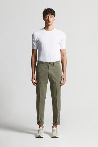 Stretch cotton gabardine chino trousers